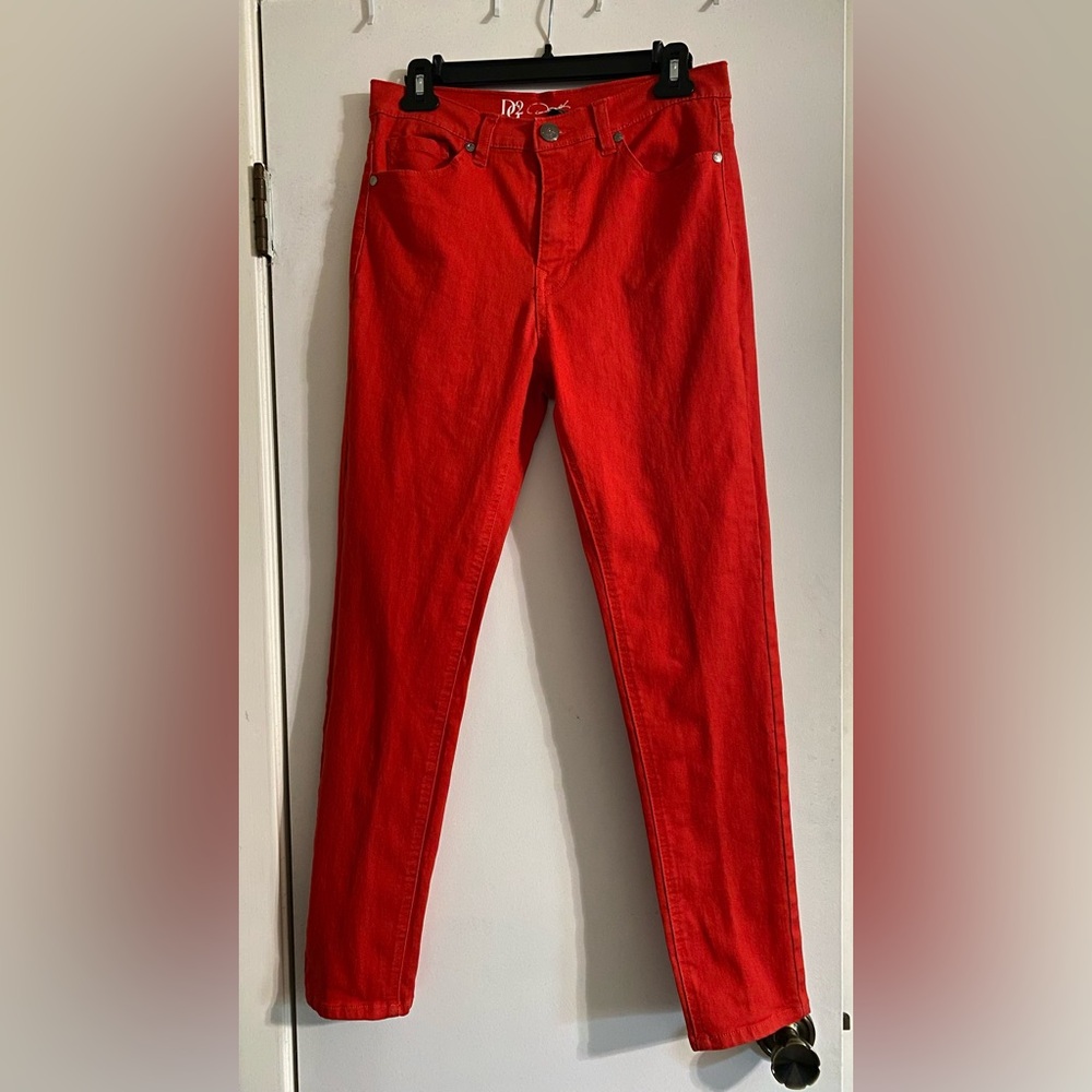 DG2 by Diane Gilman Vibrant Red Skinny Jeans